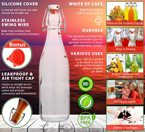 Flip Top Glass Bottle [16 fl. oz (16)