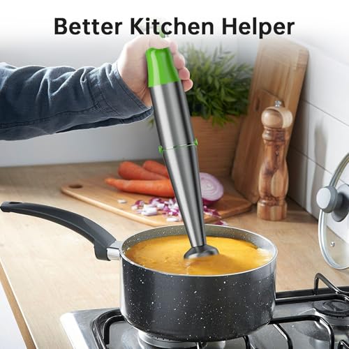 Immersion Blender Handheld Corded Hand Blenders Set 1100W (Apple Green / 5 in 1)