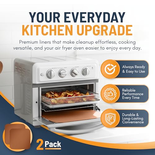 Toaster Oven Liners for Bottom of Oven (2 Pack / Copper)