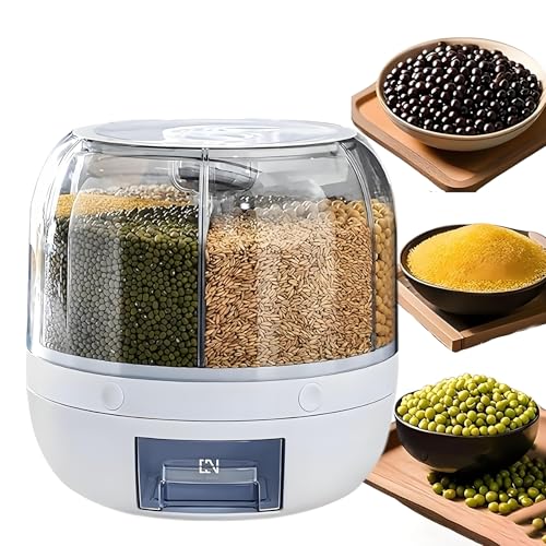 Rotating Grain Storage Bin 6 Grids Rice Container One (Small)