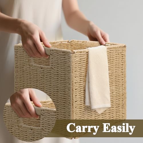 Wicker Storage Baskets for Organizing (Natural 11 inch)