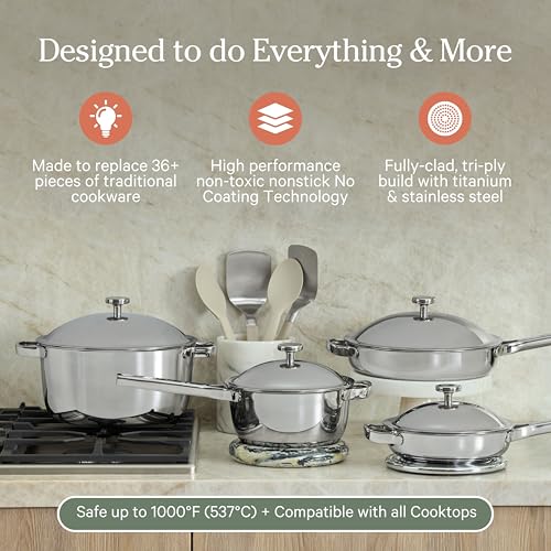 Titanium Pro Cookware Set (Chrome)