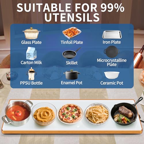 Warming Trays for Buffets Party (White / 47"L x 12"W)