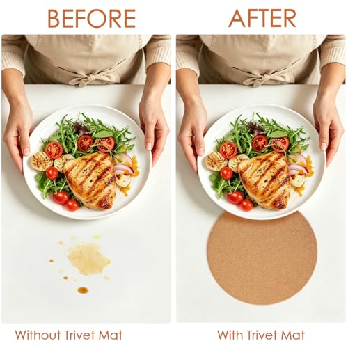 Cork Hot Pads for Kitchen (01-8 Inch 4pcs Round)