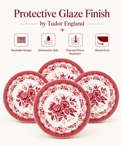 12 Piece Porcelain Dinnerware Set for 4 (12 / Victoria Red)