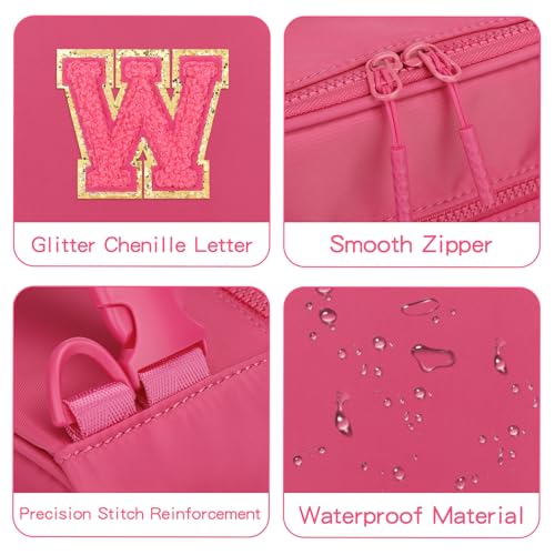 Initial Insulated Lunch Bag for Girls Kids (Rosy Red / W)