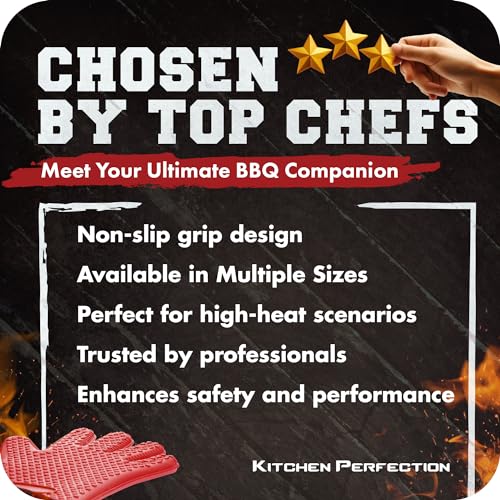 XL Silicone Smoker BBQ Gloves (Chili Red / X-Large)