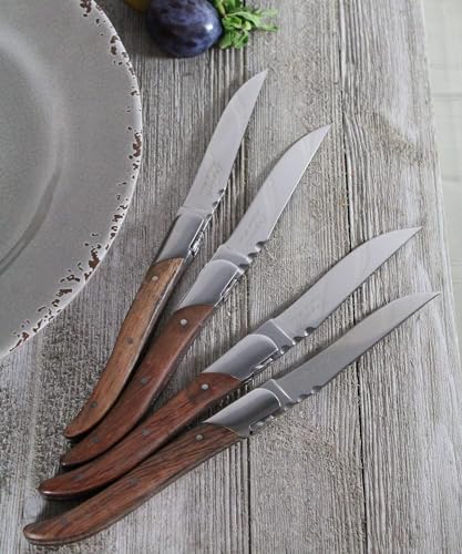 Laguiole Connoisseur Rosewood Steak Knives (Pakkawood)