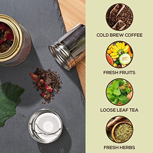 Premium Bamboo Tea Tumbler with Infuser for Loose Leaf Tea (22 Ounces)