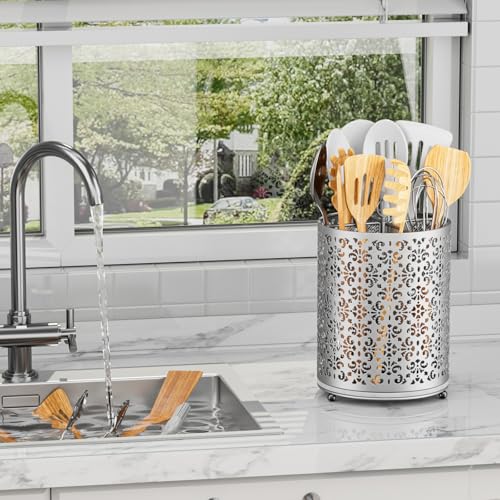 360° Rotating Utensil Holder (Silver)