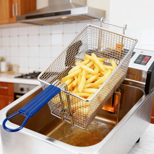 4 Pack Commercial Deep Fryer Baskets with Front Hooks