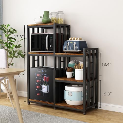 Kitchen Storage Shelf Bakers Rack (Tiger Brown)