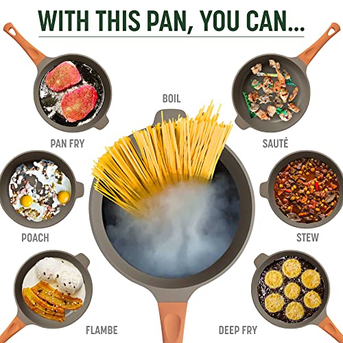 All-in-One Pan, Multilayer Nonstick Cookware Set, High-Performance Construction, Multipurpose Design Replaces Multiple Pots and Pans, Dishwasher Safe, 11-Inch, 4.4-Quart Capacity, Terracotta (Terracotta / 11-Inch / All-In-One Pan)