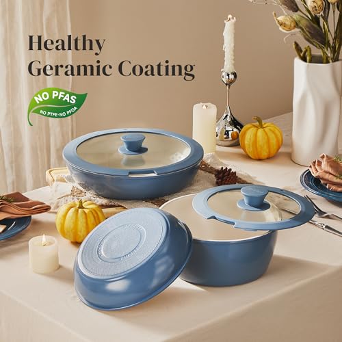 Ceramic Cookware Set (Blue)