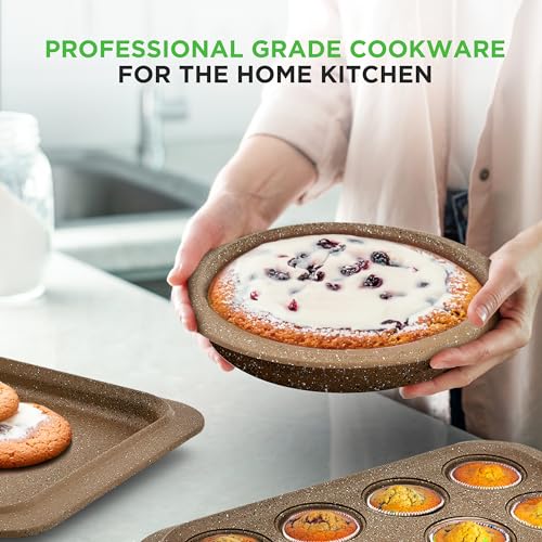 22‑Piece Non‑Stick Ceramic Pots and Pans Set (Maroon Marble / 22pc Set)