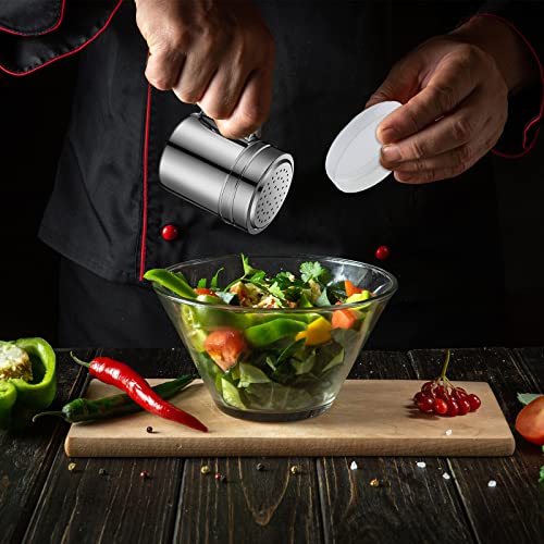 6 Pcs Stainless Steel Salt and Pepper Shakers (10oz)