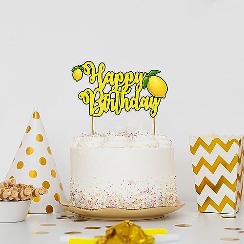 Lemon Happy Birthday Cake Topper