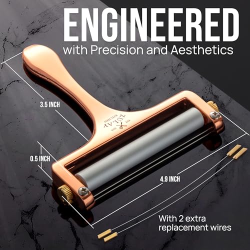 Zulay Adjustable Cheese Slicer (Rose Gold)