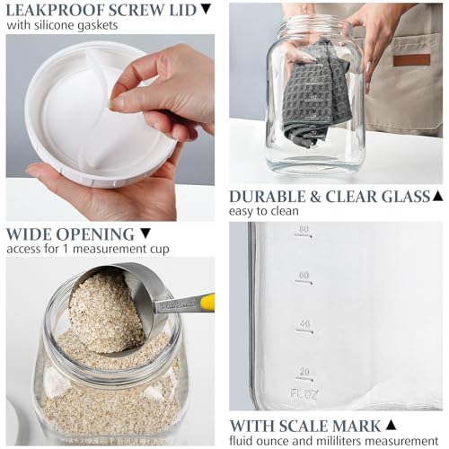 2 Pack Wide Mouth 1 Gallon Clear Glass Jar with Lid (1 Gallon)
