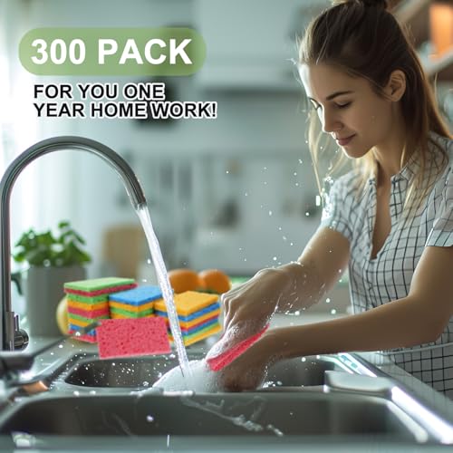 300 Pcs Sponges Bulk Sponges Kitchen Compressed Sponge (300 Count)