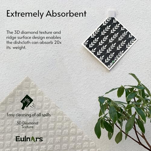 Swedish Dishcloths for Kitchen (White Flower)
