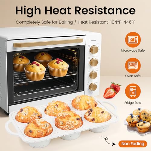 Silicone Jumbo Muffin Pan with Metal Frame (Jumbo: 6 Cups×2pack)