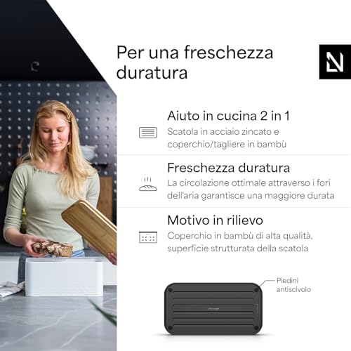 Bread Box for Kitchen Countertop (Carbon Black)