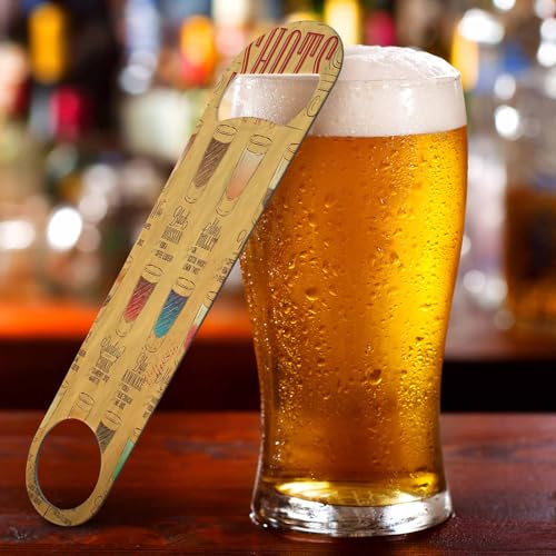 Shots Menu Stainless Steel Bottle Opener Drinks with Names Cocktail Glass Mix Color Striped Sketch Line Flat Beer Bottle Opener Keychain for Home Kitchen Bar Restaurant Party Birthday Gift (Shots Menu)