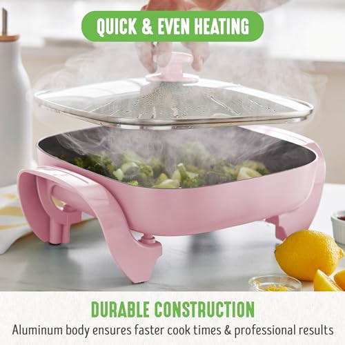 12" 5QT Electric Skillet (Pink / 5QT Skillet)