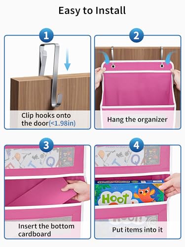 Over the Door Organizer for Bathroom (Rose Pink / 2 Pack (Standard))