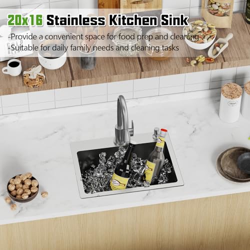 20x16 In Kitchen And Bar Sink (20x16 Stainless)