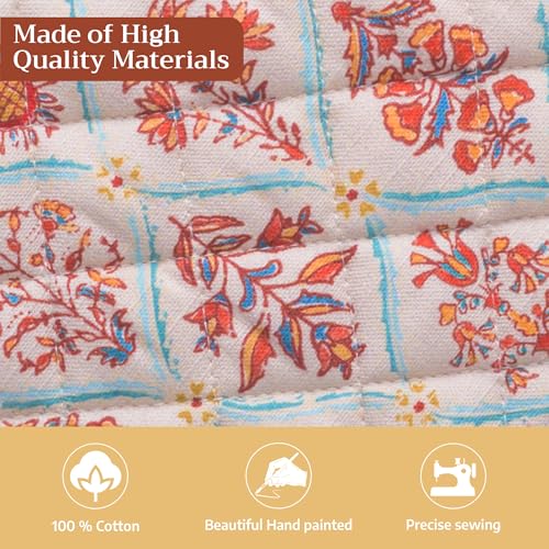 Pot Holders 100% Cotton Potholders (025 - Romane / 8" x 8" (Pot Holder Pack of 2))
