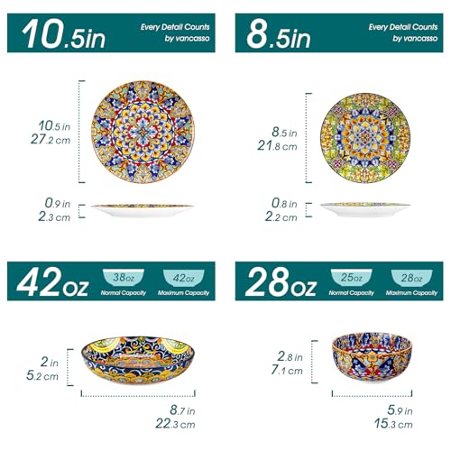 24 Pieces Dinnerware Sets for 6 (Service for 6 (24 Pcs) / Bohemian Style)