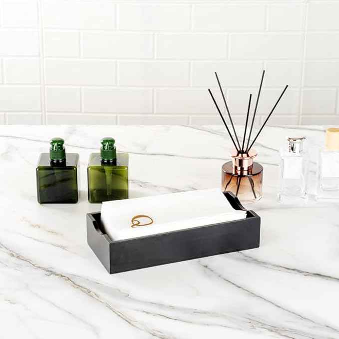 Luxenap 15.8 X 7.9 Inch Linen-Feel Guest Towels, 50 Lettered Hand Towels - Gold Letter 'Q', Sans Serif Font, White Paper Dinner Napkins, airlaid, For Restrooms And Tables