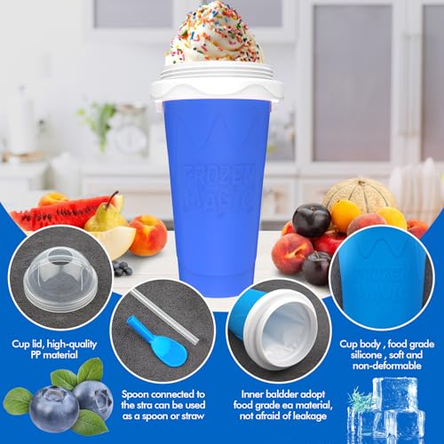 2PCS Slushie Maker Cup (Blue+Green / 350ML)
