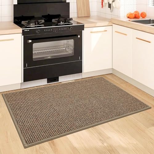 Kitchen Rugs and Mats 2PCS Non (Taupe / 20"x32"+20"x48" (Rectangular))