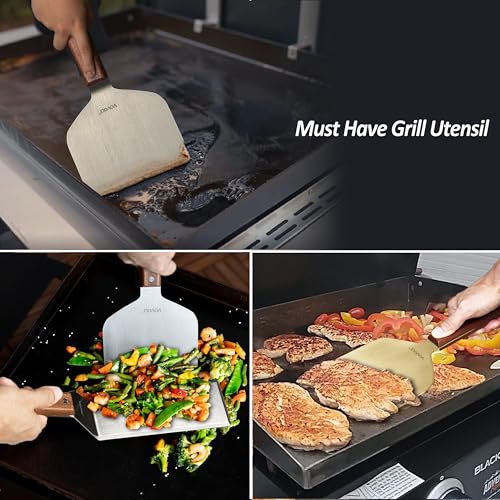 Stainless Steel Metal Spatula Set For Griddle (3" x 5", 5" x 6", 5.5")