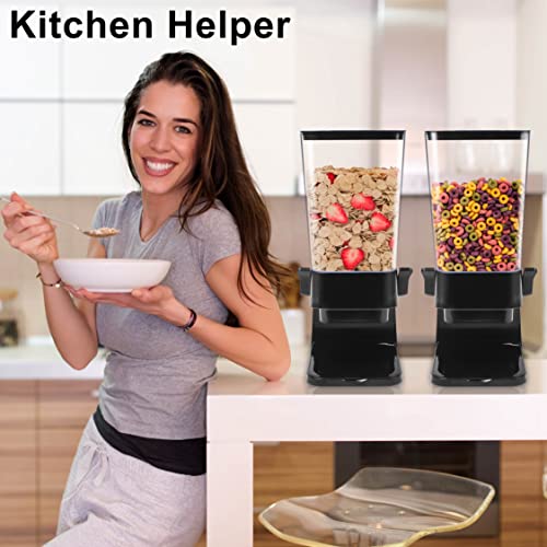 Cereal Dispenser Countertop with lids (Black / Large)
