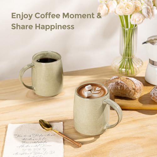 Large Coffee Mugs Set of 4 (Khaki / Set of 4 (18oz))