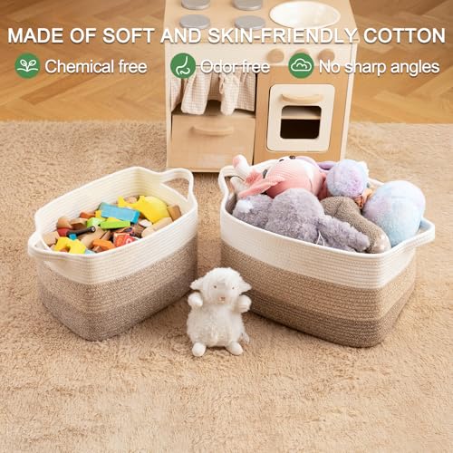 30L Storage Basket Large Blanket Basket Living Room Yellow 3 (Gradient Yellow / 3 pcs-16”x12”x10”)