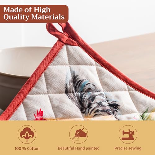 Pot Holders 100% Cotton Potholders (009 - Campagne / 8" x 8" (Pot Holder Pack of 2))