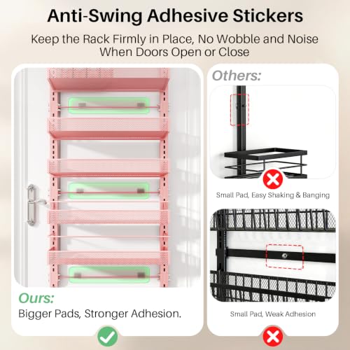 8 Tiers Over the Door Organizer (Pink / 17" W x 6" D x 69" H)