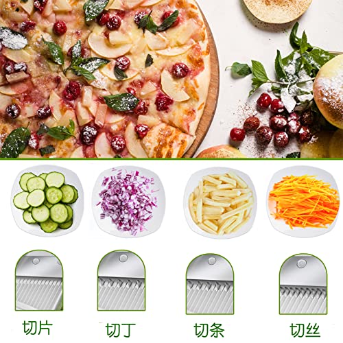 Safe Mandoline Slicer 5 in 1 Vegetable Cutter (Red)