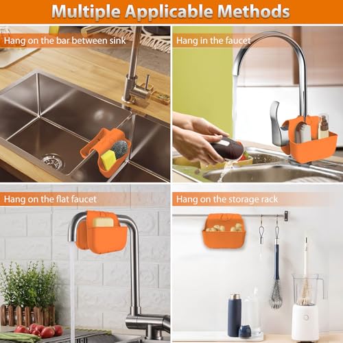 Sponge Holder for Kitchen Sink (Orange)