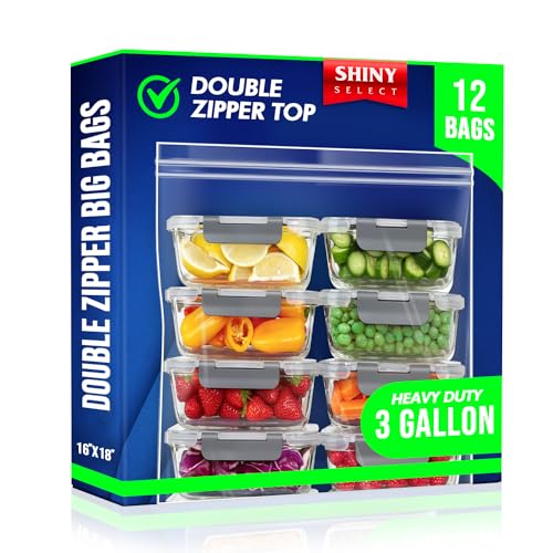 12 Count Double Zipper Jumbo Bags (12 Count 2 Mill)