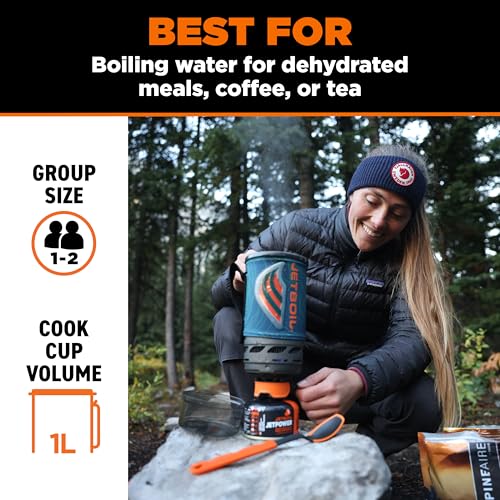 Flash 1.0L Portable Fast Boil Stove for Camping and Backpacking with 1 (Ocean Topo / 1 Liter)