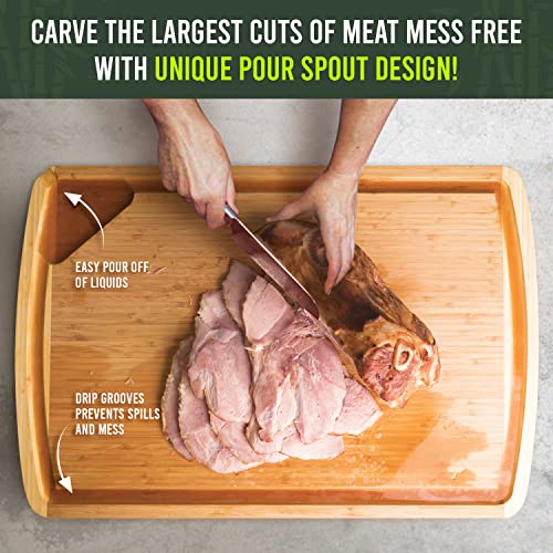 GIGANTIC 36 x 24 Inch Extra Large Bamboo Cutting Board with Lifetime Replacements (Two-Tone / 36"L x 24"W)