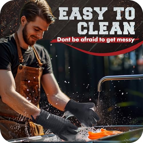 XL Silicone Smoker BBQ Gloves (Graphite / X-Large)