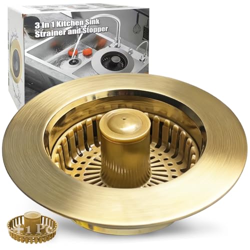 Kitchen Sink Drain Strainer (Brushed Gold)