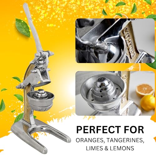 Artisan Cast Aluminum Professional Grade Manual Hand Press Juicer Perfect for Orange (Gold)